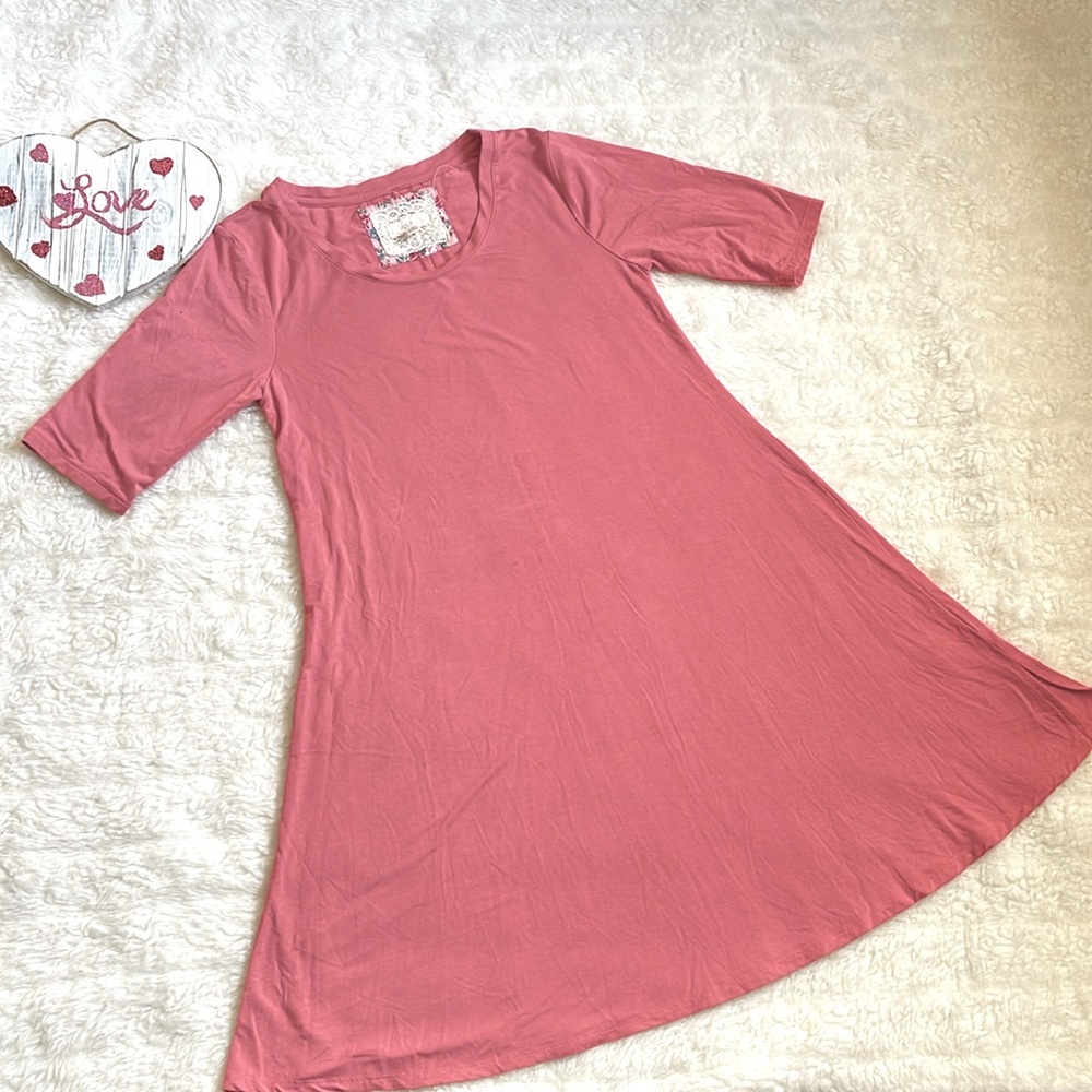 Orange dress short with pockets on sides
